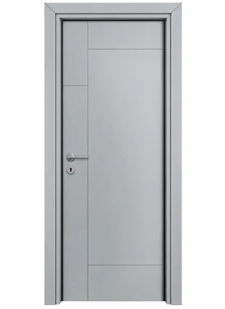 Porte F-61 Gris en PVC avec Film et Motif Géométrique (10 cm)