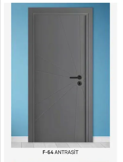 F-64 Anthracite PVC Foil Cover Door with Linear Panel Design (10cm)