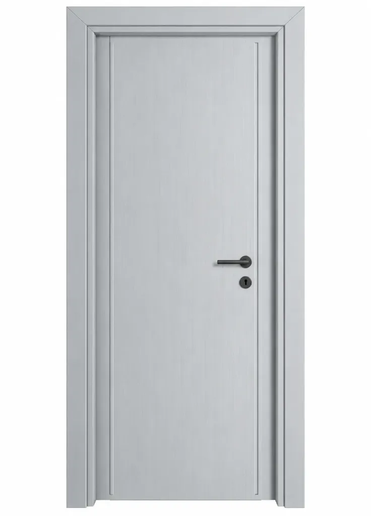 Porte à revêtement en PVC gris F-64 avec design à rainures diagonales