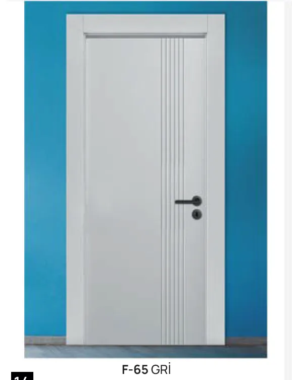 Model F-65 Grey PVC Foil Covered Door with Vertical Grooved Panel (10cm)