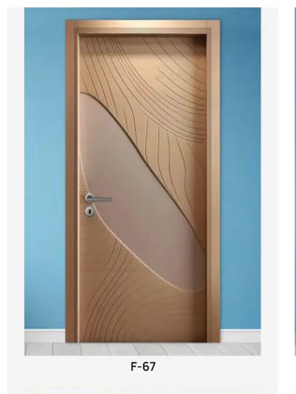 F-67 PVC Foil Covered Wood-Look Door with Curved Line Design