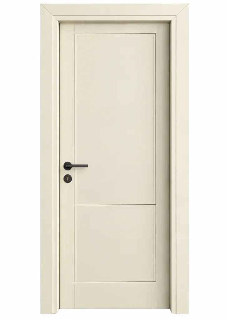 F-68 Cream PVC Foil Door with Recessed Panel Design (10cm)