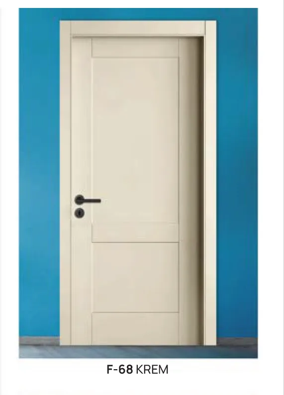 Porte en PVC crème avec film et panneau encastré F-68 (10 cm)