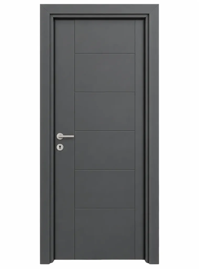 F-02 Anthracite Paneled PVC Interior Door