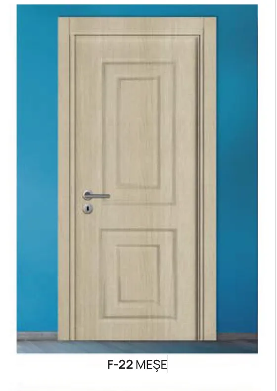 F-22 Oak-Effect PVC Foil Cover Panel Door with Lever Handle