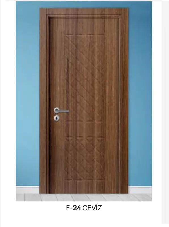 Porte F-24 en PVC avec film noyer et design à panneaux (10 cm)