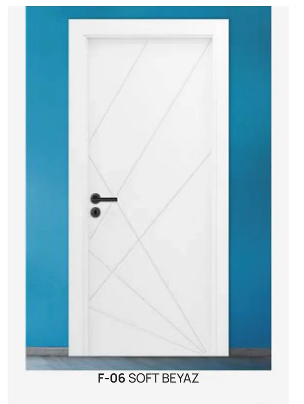 [MODEL F-06 (PVC FOIL COVER)] Porte intérieure en PVC blanc doux F-06 avec design en ligne diagonale (10 cm)