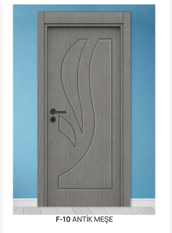 [MODEL F-10 (PVC FOIL COVER)] F-10 Antique Oak Grey Wood-Effect PVC Interior Door (10cm)
