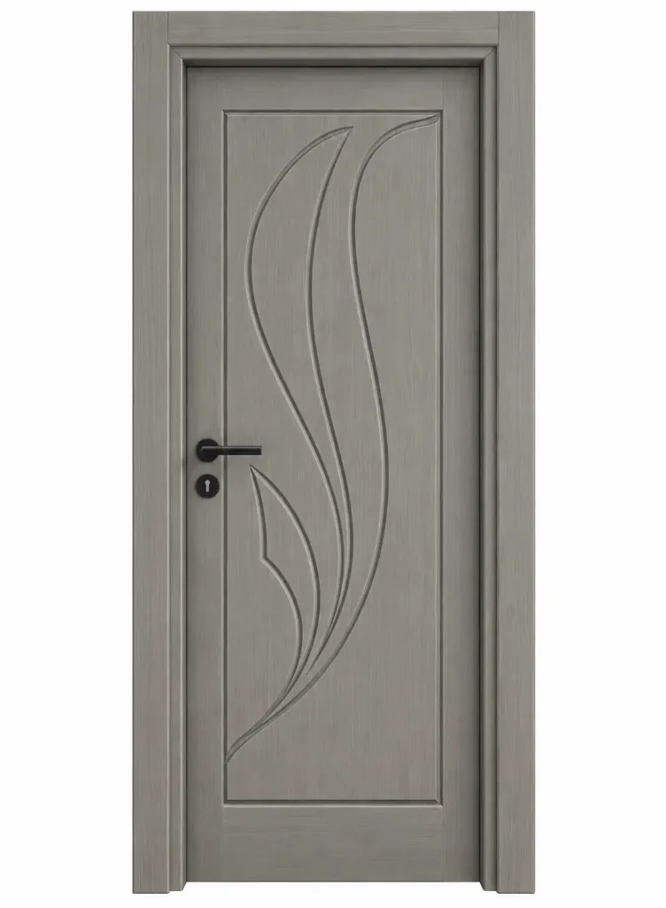 [MODEL F-10 (PVC FOIL COVER)] F-10 Antique Oak Grey Wood-Effect PVC Interior Door (10cm)