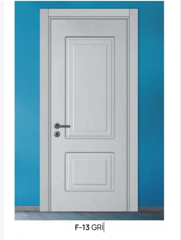 [MODEL F-13 (PVC FOIL COVER)] F-13 Grey PVC Interior Door with Raised Panels (10cm)