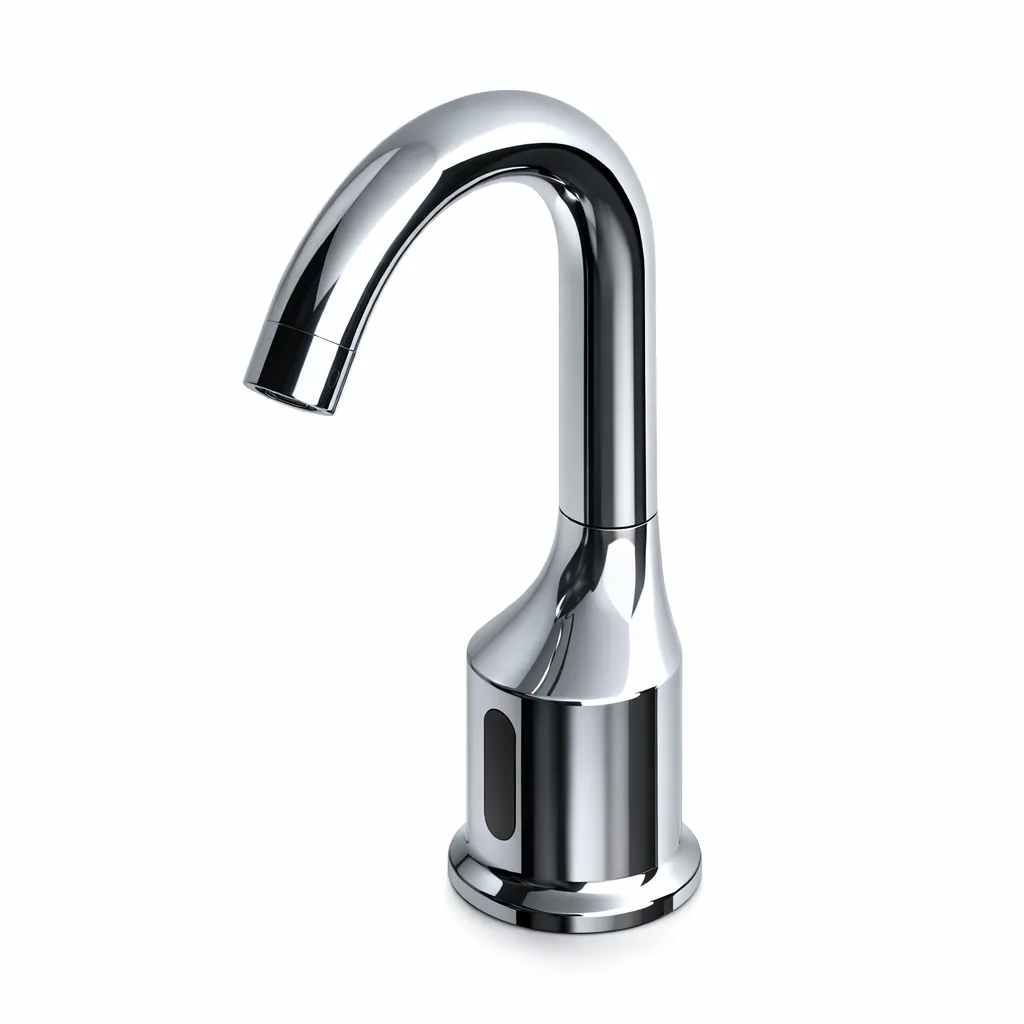 [FLB11-BN] Chrome-Like High-Arc Photocell Washbasin Faucet with Double Water Inlet