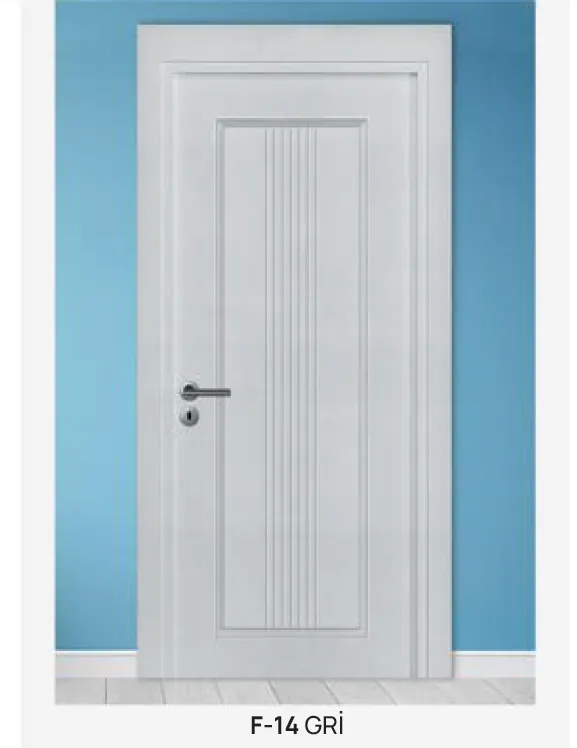 F-14 Grey PVC Foil Covered Door with Vertical Grooved Panel