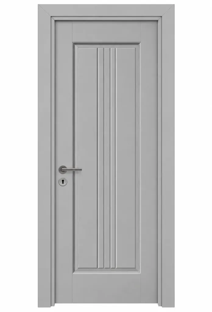 F-14 Grey PVC Foil Covered Door with Vertical Grooved Panel (10cm)