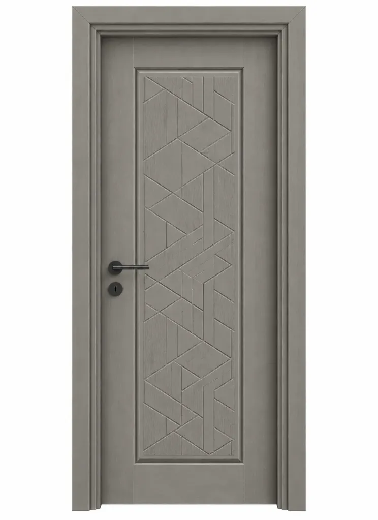 Model F-16 Antique Oak PVC Foil Door with Curved Panel Design (10cm)