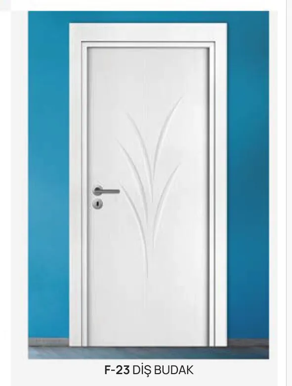 Porte en PVC blanc F-23 avec motif de branche (10 cm)