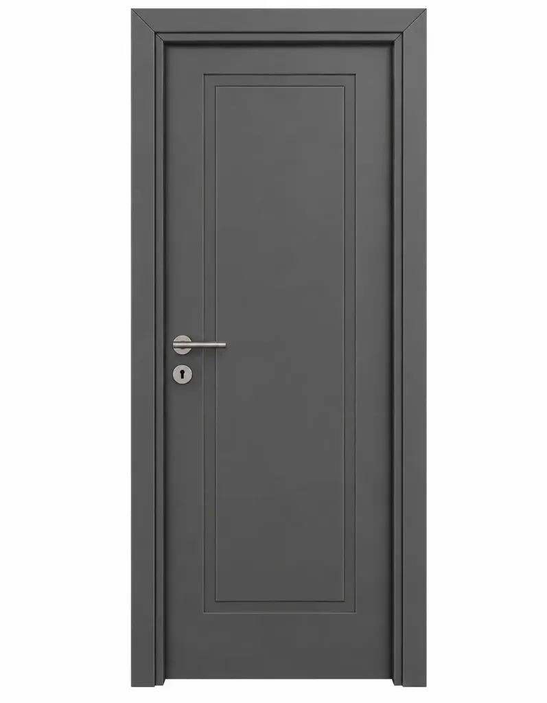 Porte à revêtement en PVC anthracite modèle F-25 avec panneau surélevé