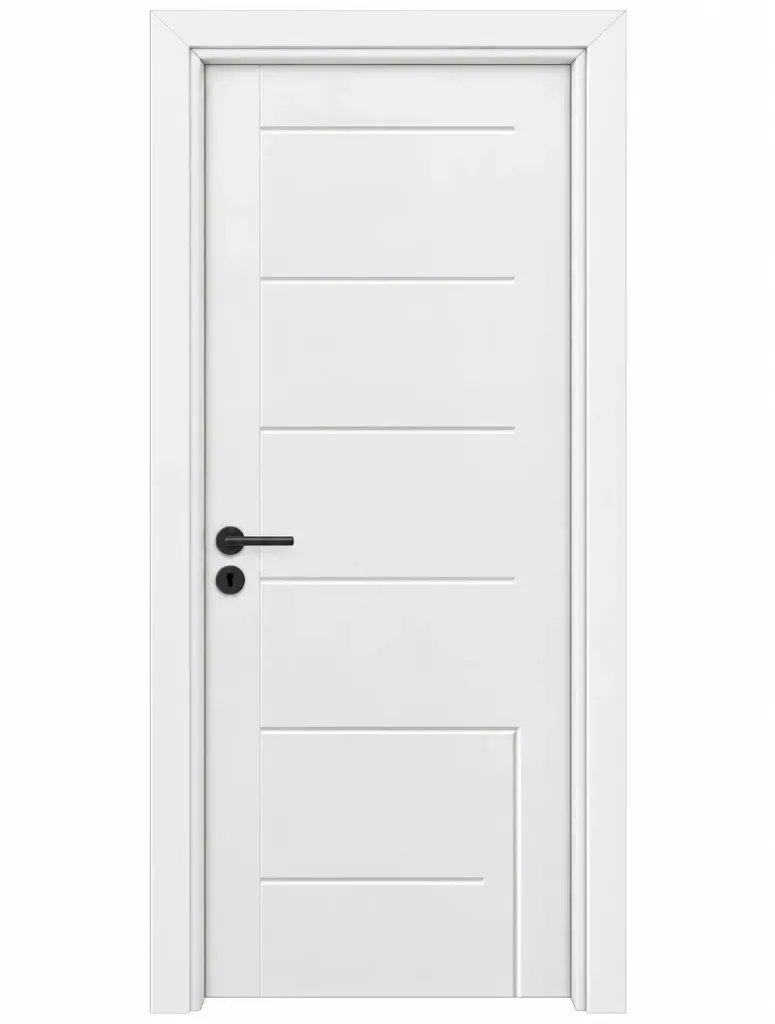 Model F-28 Soft White PVC Foil Covered Door with Horizontal Line Design (10cm)