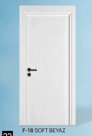 F-18 Soft White PVC Foil Covered Door with Decorative Pattern (10cm)