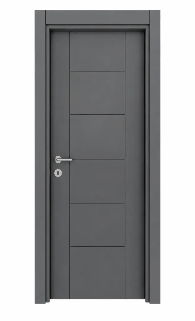 F-02 Anthracite Microlaminate Interior Door with Recessed Panel Design