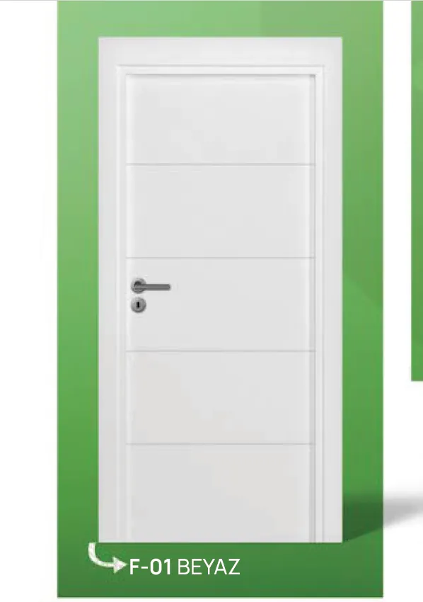 [MODEL F-01 (MICROLAMINATE CLASSIC LINE)] Porte intérieure F-01 en microlaminé blanc avec design à panneaux horizontaux (10 cm)