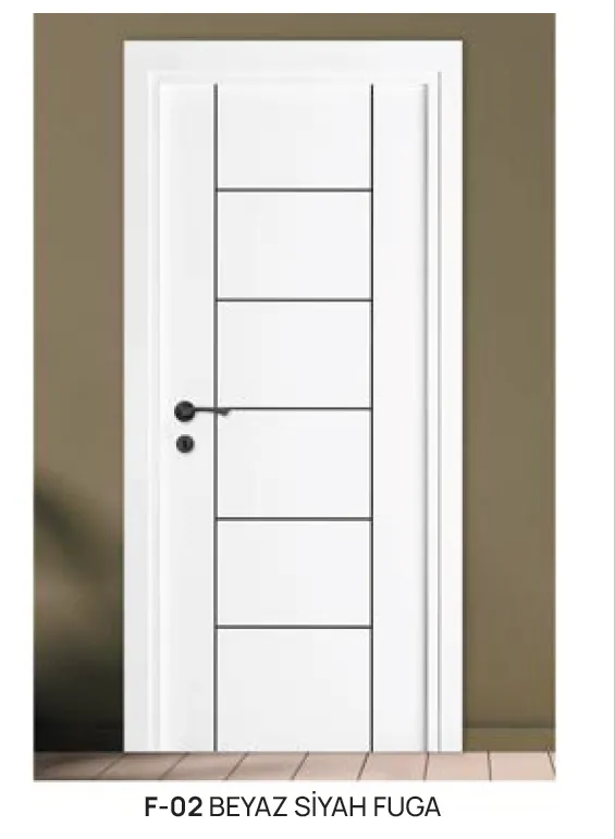 [MODEL F-02 (MICROLAMINATE PREMIUM LINE)] F-02 Black and White Fuga Microlaminate Interior Door (10cm)