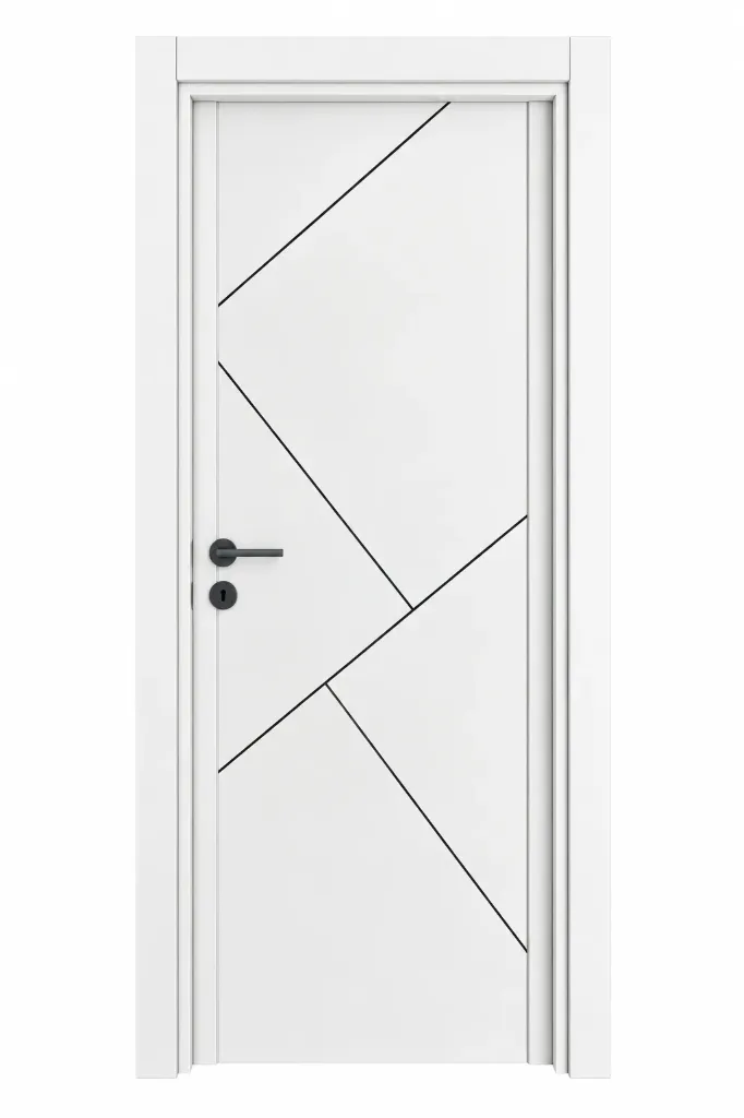 [MODEL F-03 (MICROLAMINATE PREMIUM LINE)] F-03 White and Black Fuga Microlaminate Interior Door (10cm)