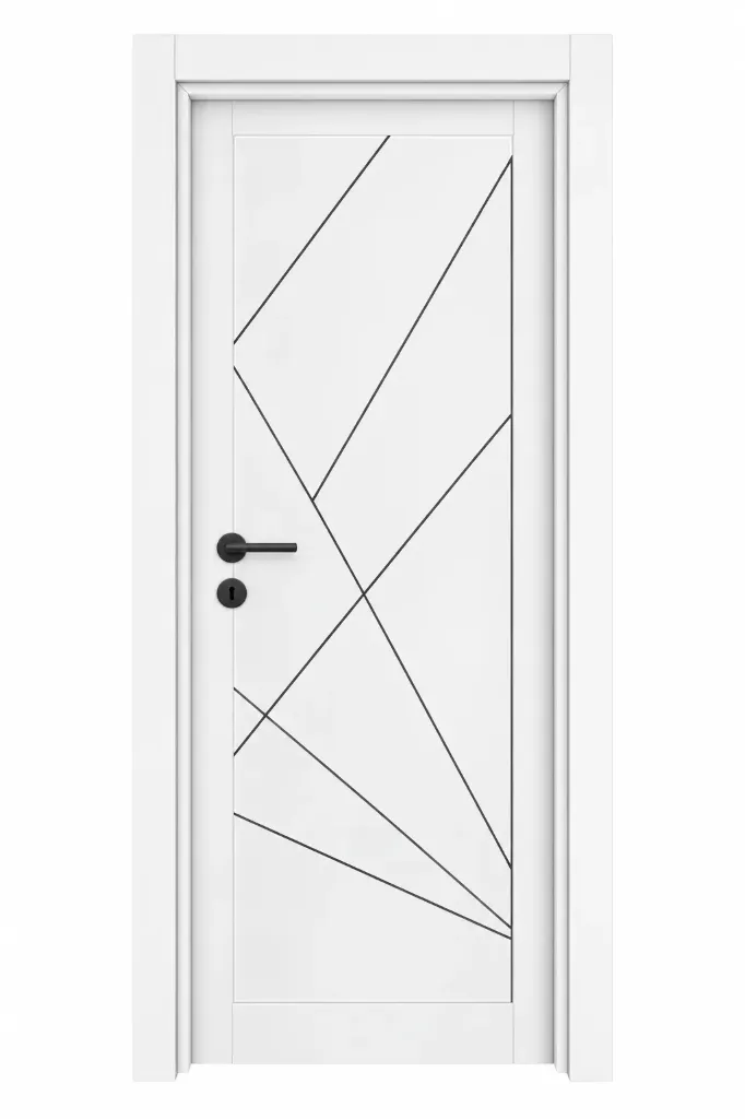 [MODEL F-06 (MICROLAMINATE PREMIUM LINE)] F-06 Black and White Fuga Microlaminate Interior Door (10cm)