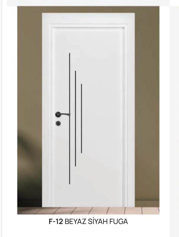 [MODEL F-12 (MICROLAMINATE PREMIUM LINE)] F-12 White and Black Fuga Microlaminate Interior Door (10cm)