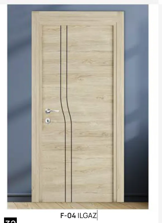 Ilgaz F-04 Light Wood-Effect Microlaminate Interior Door with Curved Line Detail