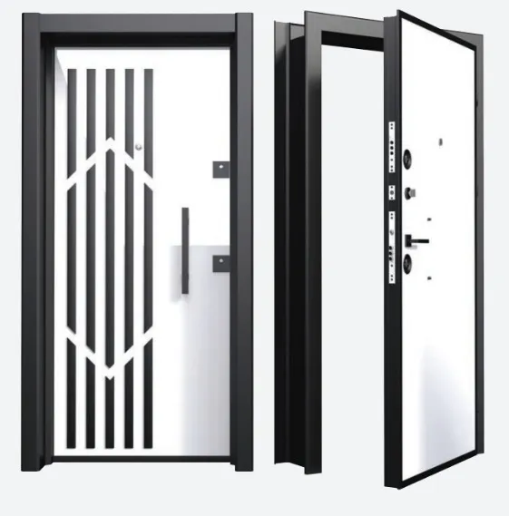 Exterior Steel Security Door with MDF Panels and Multi-Point Locking, 106 x 209 cm