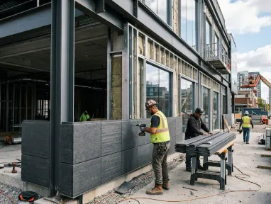 Showroom Construction Project with Glazed Facade