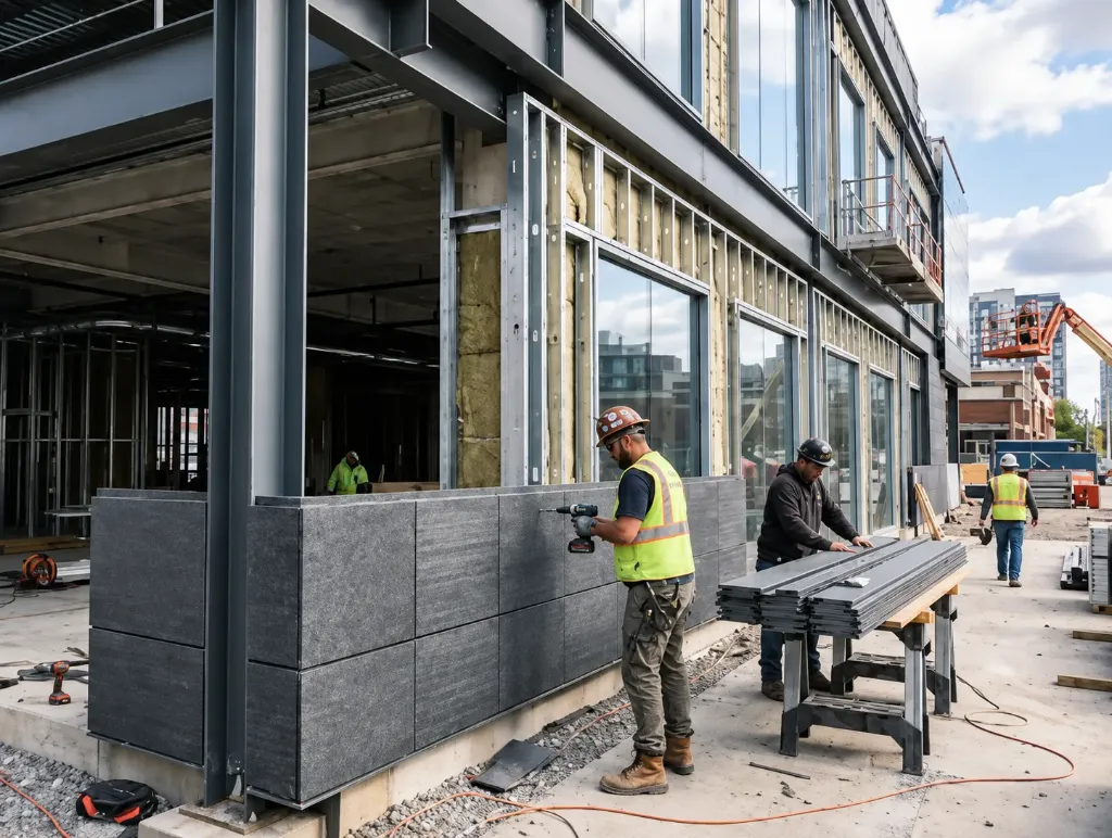 Showroom Construction Project with Glazed Facade