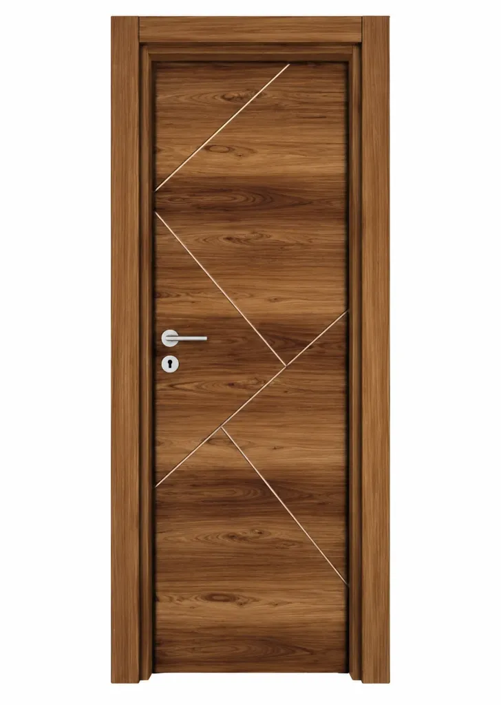 [MODEL F-03 (MICROLAMINATE PREMIUM LINE)] Porte intérieure microlaminée F-03 Madran Gold Fuga aspect bois brun (10 cm)
