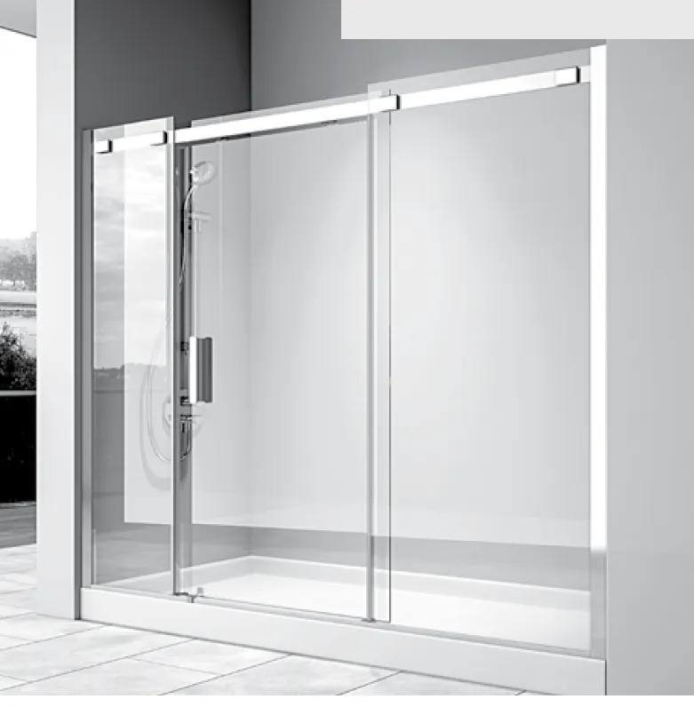 Cabine de Douche Coulissante en Verre Matrix D121A 195 cm avec Cadre Argenté (Noir, 150)