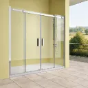Cabine de douche coulissante Matrix D122A 195 cm en verre clair avec poignées doubles