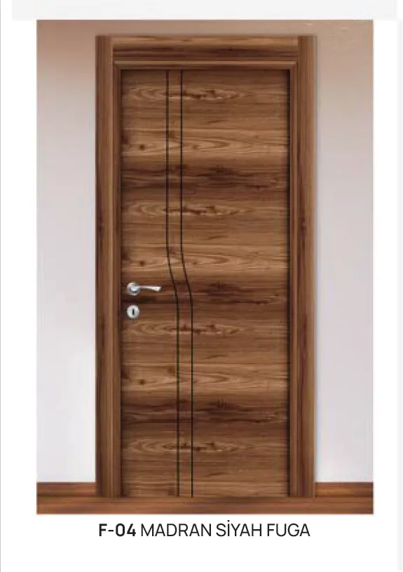 [MODEL F-04 (MICROLAMINATE PREMIUM LINE)] Porte intérieure microlaminée F-04 Madran Black Fuga aspect bois (10 cm)