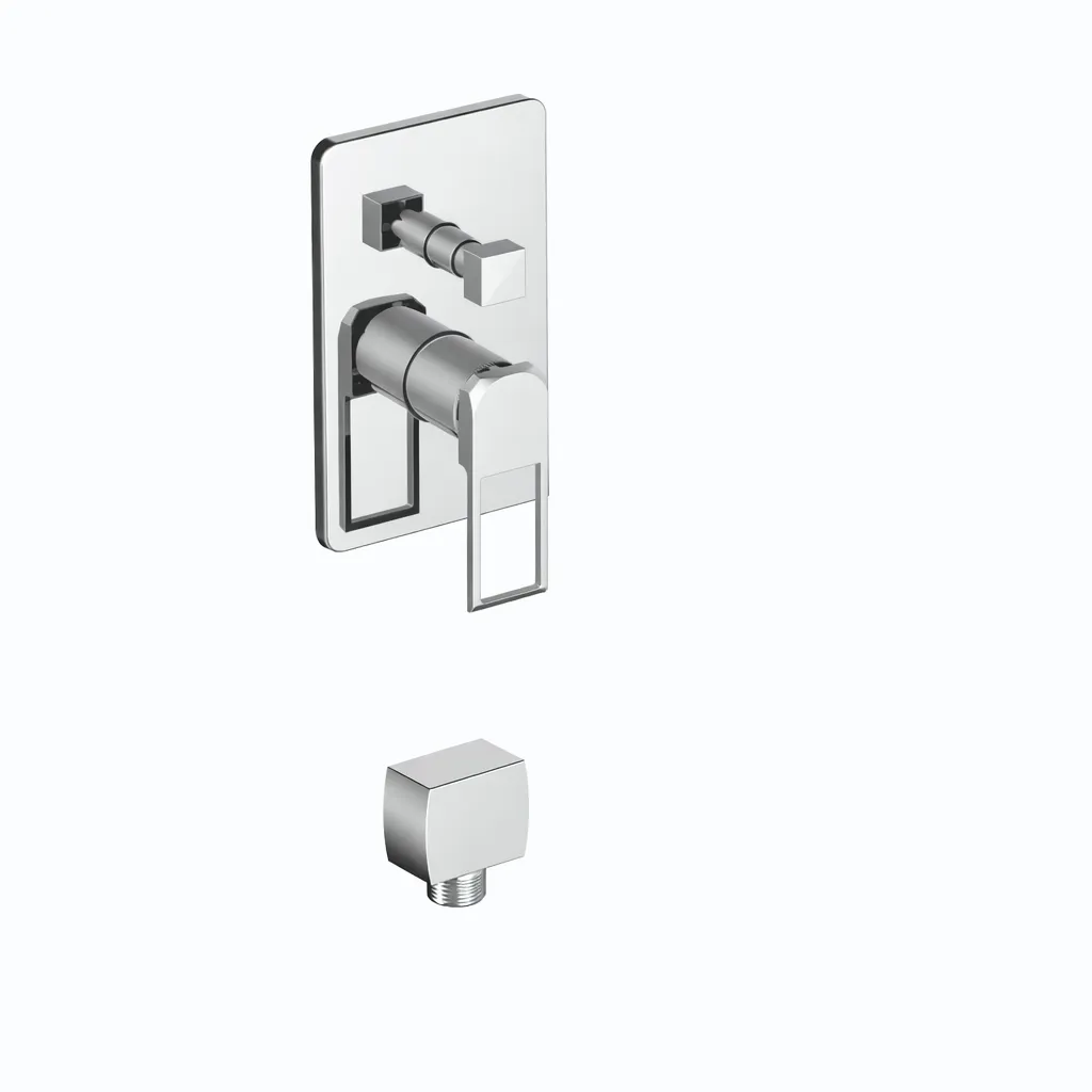[MKB190] Quadro Chrome-Look Concealed Wall-Mounted Cabin Faucet with Lever Handle