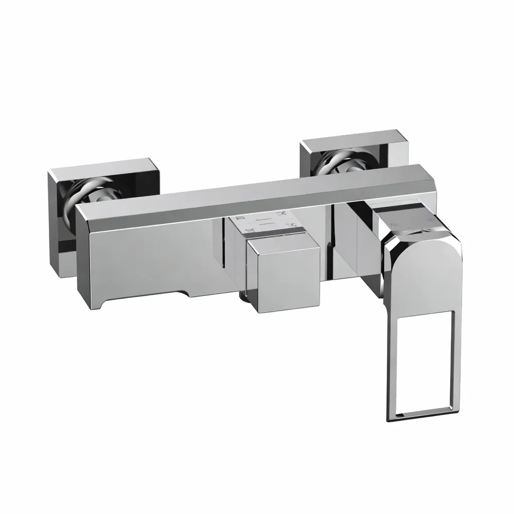[MBB190] Robinet de salle de bain mural Quadro aspect chrome avec levier unique