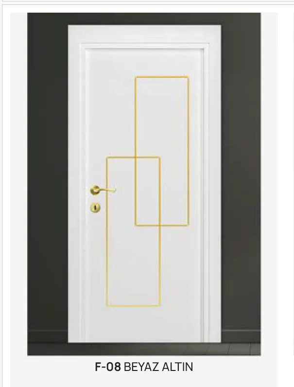 [MODEL F-08 (MICROLAMINATE PREMIUM LINE)] Porte intérieure microlaminée blanche et or F-08 (10 cm)