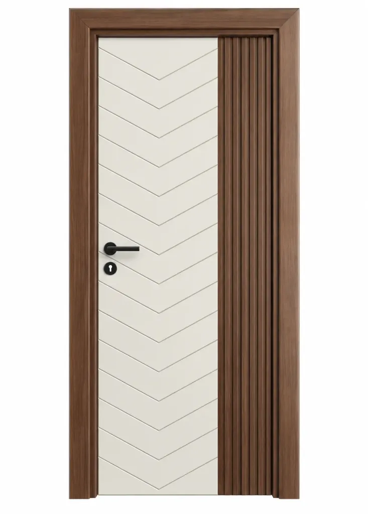 [MODEL F-71 (MICROLAMINATE PREMIUM LINE)] F-71 White Chevron Panel Microlaminate Interior Door (10cm)