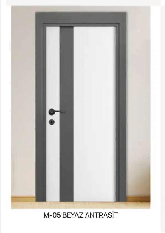 [MODEL M-05 (MICROLAMINATE CLASSIC)] M-05 White and Anthracite Microlaminate Interior Door (10cm)