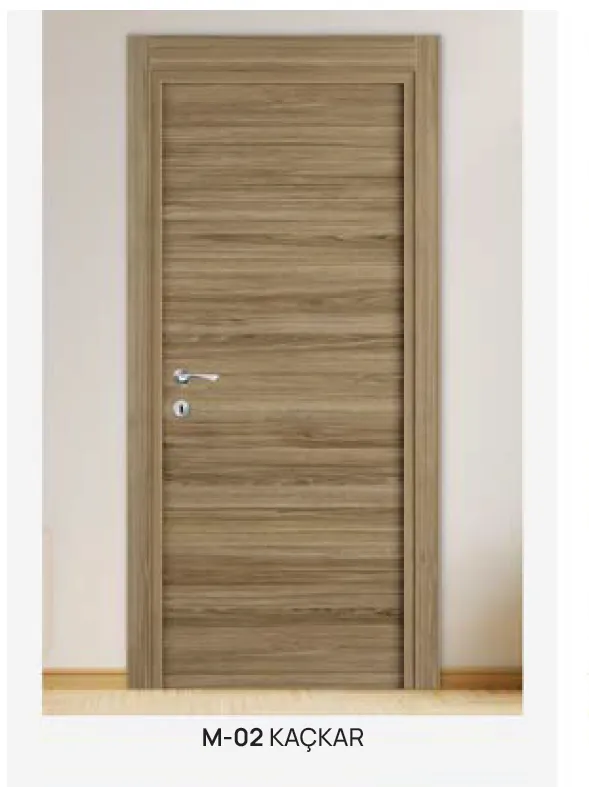 [MODEL M-02 (MICROLAMINATE CLASSIC)] Porte intérieure microlaminée aspect bois clair Kackar M-02 (10 cm)