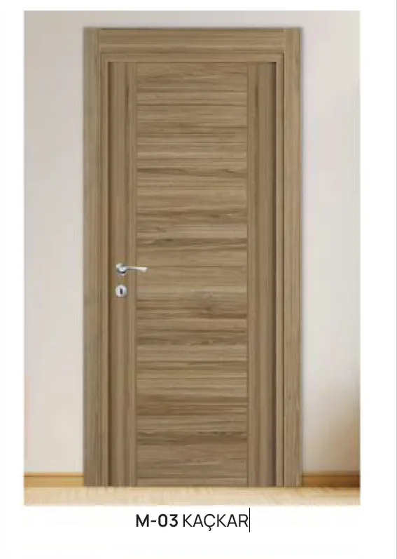 [MODEL M-03 (MICROLAMINATE CLASSIC)] M-03 Kackar Light Wood-Effect Microlaminate Interior Door with Horizontal Panel Design (10cm)
