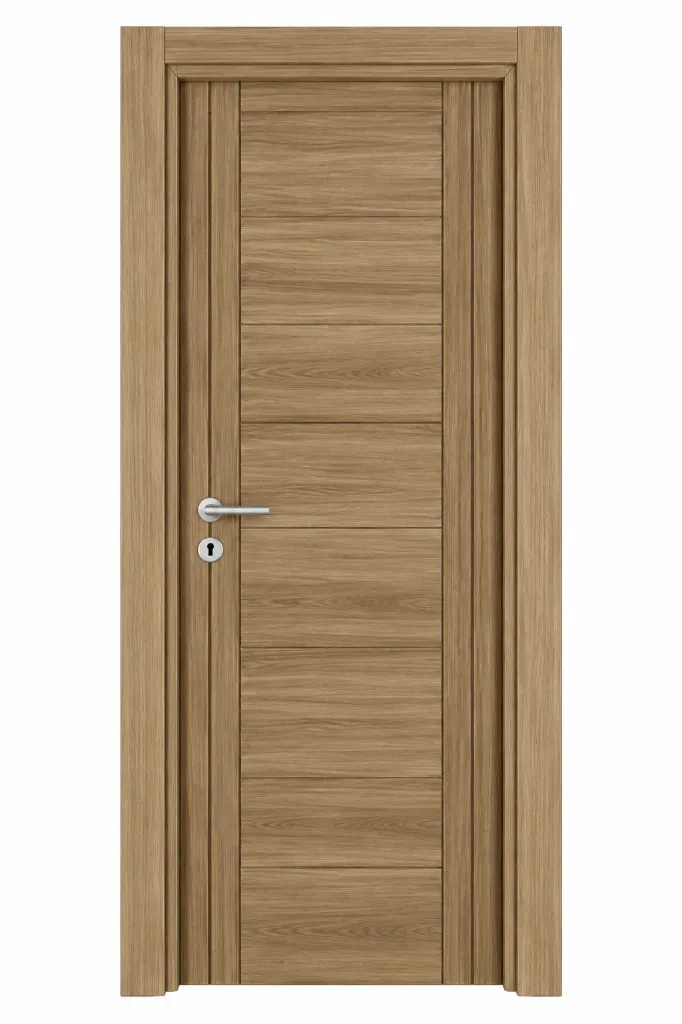 M-03 Kackar Light Wood-Effect Microlaminate Interior Door with Horizontal Panel Design