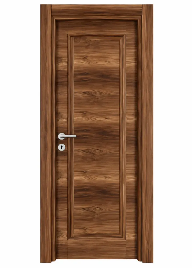 [MODEL P-01 (MICROLAMINATE WITH STICK)] P-01 Madran Brown Wood-Look Microlaminate Interior Door with Raised Panel (10cm)