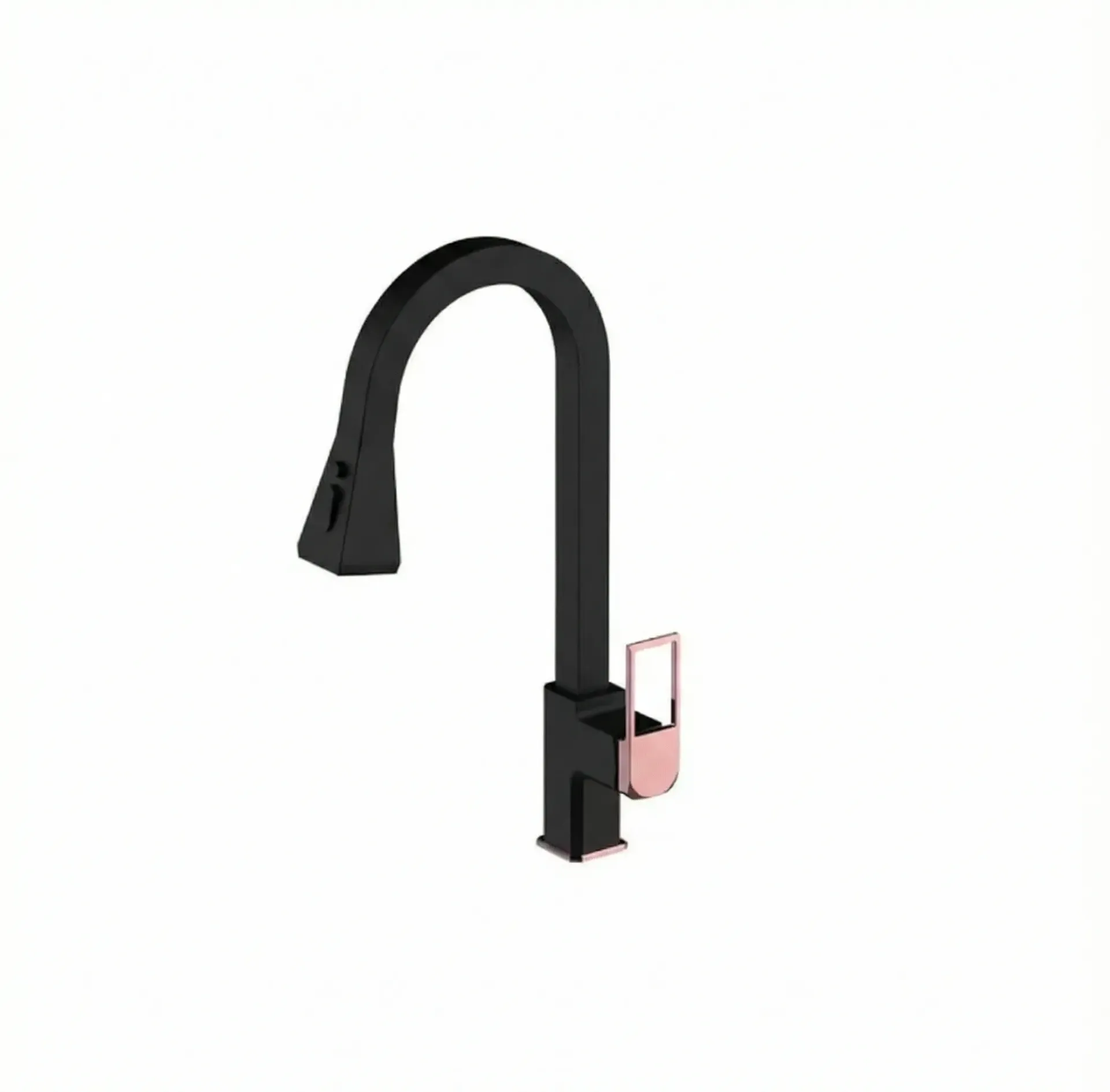 [MES190-S-R] Quadro Black High-Arc Pull-Out Spray Sink Faucet with Single Handle