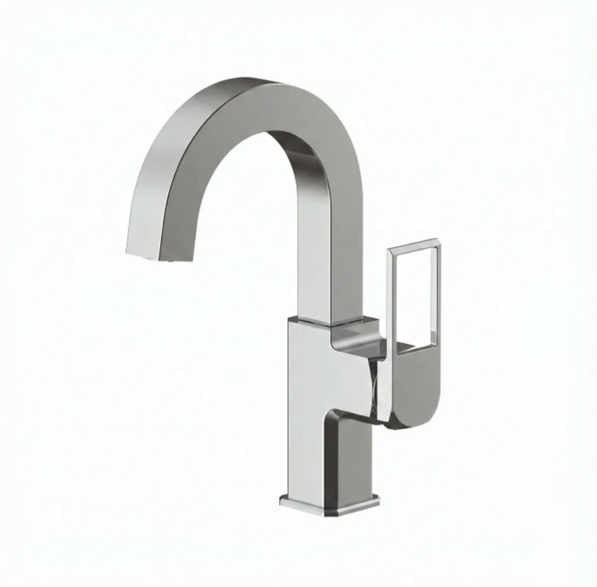 [MTL190-BN] Robinet monobloc Quadro à bec haut effet chrome avec levier unique