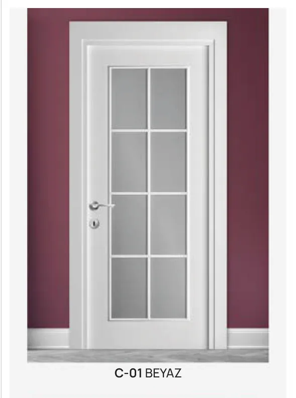 Model C-01 White Glassed Door with Grid Glazing (10cm)