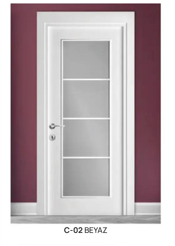 Model C-02 White Glazed Door with Four Glass Sections (10cm)