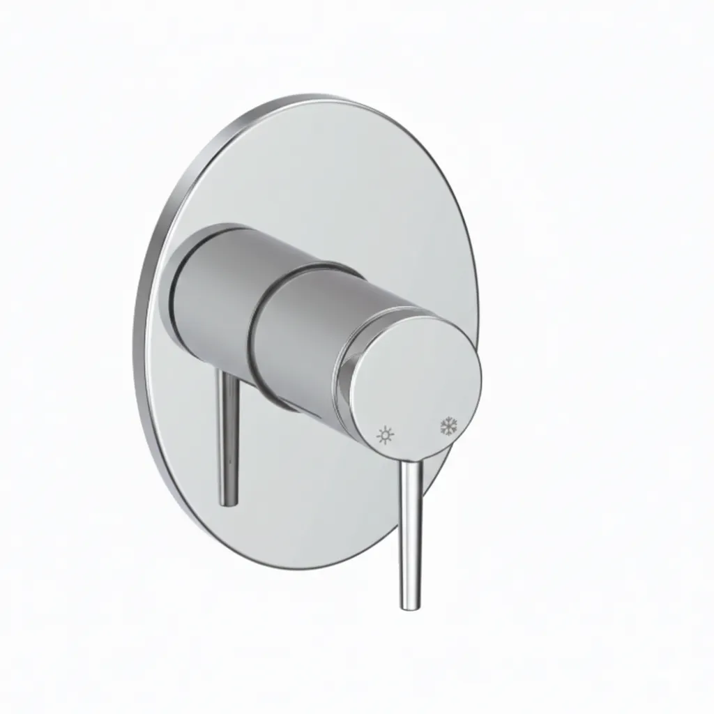 Aduro Chrome-Like Round Concealed Shower Armature with Pin Lever Controls